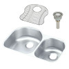Elkay ELUH3119RDBG Stainless Steel Double Bowl Undermount Sink Kit in Lustrous Highlighted Satin
