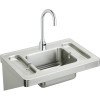Elkay ESLV2820SACMC Commercial Surgeons Lavatory Sink Package with Single Faucet Hole in Buffed Satin