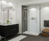 48in x 32in Rectangular Corner Left Acrylic Shower Base with Center Drain, in White 48in x 32in Rectangular Corner Left Acrylic Shower Base with Center Drain, in White