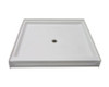 48-in x 48-in Square Alcove AcrylX Shower Base with Center Drain and Low EasyStep Threshold, in White