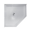 42-in x 42-in Corner Corner Acrylic Shower Base with Center Drain and Low EasyStep Threshold, in White