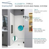 Transolid EHTA287610C-BK-CB Elizabeth 28-in W x 76-in H Hinged Shower Door in Champagne Bronze with Clear Glass
