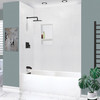 Transolid UATLN603220-L-MB Unity 60-in x 32-in x 20-in Alcove Acrylic Bathtub Kit With Left Hand Drain, White/Matte Black