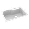 33-in D x 22-in W x 10.563-in H Solid Surface Dual Mount Single Bowl Kitchen Sink with 4-Hole in White