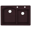 Swan QZ03322DB.170-2C 33-in D x 22-in W x 9.5-in H Granite Dual Mount Double Bowl Kitchen Sink with 2-Hole in Espresso