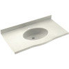 EV1B2255-018 Solid Surface 55-in x 22-in Integral Single Sink Bathroom Vanity Top in Bisque