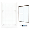 Swan SQP3448010-M46570BC 72.5-in x 48-in x 34-in 5-Piece Alcove Shower Kit in White