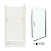 Swan SQP3636018-M34570CC 72.5-in x 36-in x 36-in 5-Piece Alcove Shower Kit in Bisque