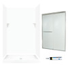 Swanstone 72-in x 48-in x 34-in 5-Piece Alcove Shower Kit in White