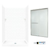 stone 72.5-in x 48-in x 32-in 5-Piece Alcove Shower Kit in White