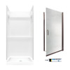 SVP3232010-M28570BR 73.25-in x 32-in x 32-in 3-Piece Alcove Shower Kit in White