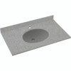 Solid Surface 37-in x 19-in Integral Single Sink Bathroom Vanity Top in Gray Granite
