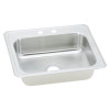 25" x 21-1/4" x 6-7/8" 20 Gauge Stainless Steel Single Bowl Drop-in Kitchen Sink with 2 Faucet Holes in Brushed Satin