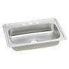 33" x 22" x 7" 20 Gauge Stainless Steel Single Bowl Drop-in Kitchen Sink with 3 Faucet Holes in Brushed Satin