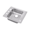 Elkay DRKAD2522454 Stainless Steel Single Bowl Top Mount Sink with 4 Faucet Holes in Lustrous Highlighted Satin