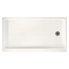 32-in D x 60-in W x 4.3125-in H Solid Surface Shower Base with Right-Hand Drain in Tahiti Ivory