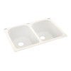 33-in D x 22-in W x 10.5-in H Solid Surface Dual Mount Double Bowl Kitchen Sink with 3-Hole in Tahiti Ivory