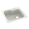 25-in D x 22-in W x 9.5-in H Solid Surface Dual Mount Single Bowl Kitchen Sink with 3-Hole in Bisque