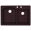 Swan QZ03322DB.170-2B 33-in D x 22-in W x 9.5-in H Granite Dual Mount Double Bowl Kitchen Sink with 2-Hole in Espresso