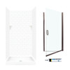 STP3636010-M34570BC 72.5-in x 36-in x 36-in 5-Piece Alcove Shower Kit in White