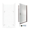 STP3636010-M34570BR 72.5-in x 36-in x 36-in 5-Piece Alcove Shower Kit in White