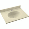 Solid Surface 25-in x 19-in Integral Single Sink Bathroom Vanity Top in Bone