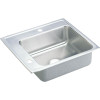 25" x 22" x 7-5/8" 18 Gauge Stainless Steel Single Bowl Drop-in Classroom Sink with 1 Faucet Hole and 1 Left Slotted Hole in Lustrous Satin