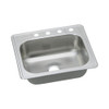 Stainless Steel Single Bowl Top Mount Sink with Single Faucet Hole in Elite Satin Stainless Steel Single Bowl Top Mount Sink with Single Faucet Hole in Elite Satin