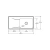 43" x 22" x 7-5/8" 18 Gauge Stainless Steel Single Bowl Drop-in Sink with Right Drainboard and 1 Faucet Hole in Lustrous Satin