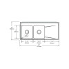 48" x 22" x 7-5/8" 18 Gauge Stainless Steel Equal Double Bowl Drop-in Sink with Left Drainboard and 2 Faucet Holes in Lustrous Satin