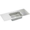54" x 22" x 7-5/8" 18 Gauge Stainless Steel Single Bowl Drop-in Sink with Drainboard and Middle Right 2 Faucet Holes in Lustrous Satin