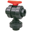 T45M3-V 1/2 THD TU MULTI BV FKM PVC, Ball Valve - Threaded, True Union, 3-Way 3-Position Multi-Port, PVC Schedule 80, FKM, T45M3-V