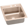 19" x 18" x 7-5/8" 18 Gauge CuVerro Antimicrobial Copper Single Bowl Drop-in Sink with Middle Right 2 Faucet Holes in Lustrous Satin