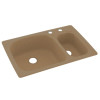 KS03322LS.091-2C 33-in D x 22-in W x 9.75-in H Solid Surface Dual Mount Double Bowl Kitchen Sink with 2-Hole in Barley