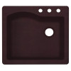 25-in D x 22-in W x 9.5-in H Granite Dual Mount Single Bowl Kitchen Sink with 3-Hole in Espresso