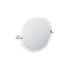 22in Tall Tilting Round Mirror in Brushed Nickel