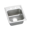 15" x 17-1/2" x 6-1/2" 18 Gauge Stainless Steel Single Bowl Drop-in ADA Sink with 2 Faucet Holes in Lustrous Satin 15" x 17-1/2" x 6-1/2" 18 Gauge Stainless Steel Single Bowl Drop-in ADA Sink with 2 Faucet Holes in Lustrous Satin