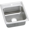 15" x 22" x 5" 18 Gauge Stainless Steel Single Bowl Drop-in ADA Sink with 1 Faucet Hole in Lustrous Satin