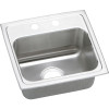 Elkay LRAD1716402 Stainless Steel Single Bowl Top Mount Sink with 2 Faucet Holes in Lustrous Highlighted Satin