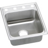Elkay LRAD172065OS4 Stainless Steel Single Bowl Top Mount Sink with OS4 Faucet Holes in Lustrous Highlighted Satin
