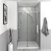 IPD487610C-S-PC Semi-frameless pivot shower door in polished chrome frame finish with smooth glass texture 44-in to 48-in W x 76-in H