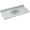 CH1B2225-053 Solid Surface 25-in x 22-in Integral Single Sink Bathroom Vanity Top in Tahiti Gray