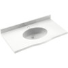 EV1B2237-010 Solid Surface 37-in x 22-in Integral Single Sink Bathroom Vanity Top in White