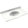 EV1B2249-011 Solid Surface 49-in x 22-in Integral Single Sink Bathroom Vanity Top in Tahiti White