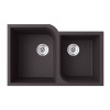 32-in D x 21-in W x 9.5625-in H Granite Undermount Double Bowl Kitchen Sink with 1-Hole in Nero