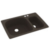 KS03322LS.124-2B 33-in D x 22-in W x 9.75-in H Solid Surface Dual Mount Double Bowl Kitchen Sink with 2-Hole in Canyon