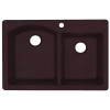 QZDB-3322-170 33-in D x 22-in W x 9.5-in H Granite Dual Mount Double Bowl Kitchen Sink with 1-Hole in Espresso