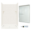 stone 72.5-in x 48-in x 34-in 5-Piece Alcove Shower Kit in Bisque
