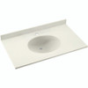 Solid Surface 25-in x 22-in Integral Single Sink Bathroom Vanity Top in Bisque