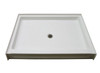 54-in x 34-in Rectangular Alcove AcrylX Shower Base with Center Drain and Low EasyStep Threshold, in White